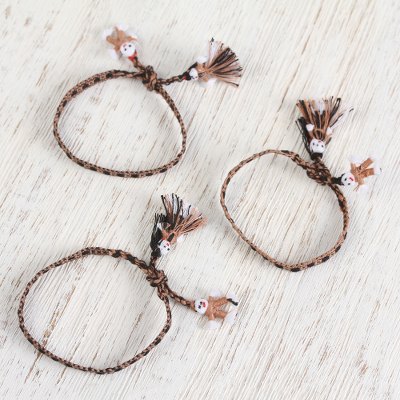 Cotton wristband bracelets, Sweet Dolls (set of 3)