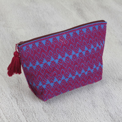 Cotton cosmetic bag, Mulberry Nahual