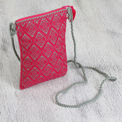 Cotton cell phone bag, Cherry Forest