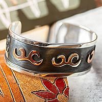 Sterling silver cuff bracelet,