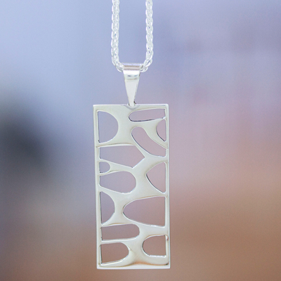 Sterling silver pendant necklace, Organic Form