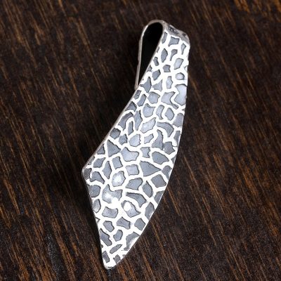 Sterling silver pendant, 'Sophisticated Savannah' - Modern Abstract Triangle Sterling Silver Pendant from Mexico