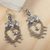 Sterling silver chandelier earrings, 'Amorous Delight' - Heart-Shaped Taxco Sterling Silver Chandelier Earrings thumbail