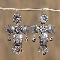 Sterling silver chandelier earrings,