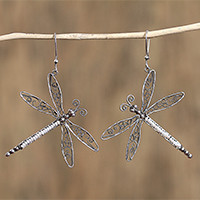 Cultured pearl filigree dangle earrings,