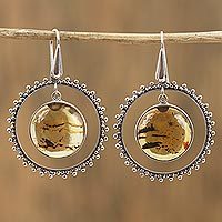 Amber dangle earrings,