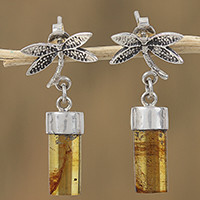 Amber dangle earrings,