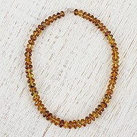 Amber beaded necklace,