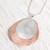 Sterling silver and copper pendant necklace, 'Rippling Eclipse' - Sterling Silver and Copper Pendant Necklace from Mexico (image 2b) thumbail