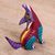 Wood alebrije figurine, 'Vibrant Coyote' - Multicolored Wood Alebrije Coyote Figurine from Mexico thumbail