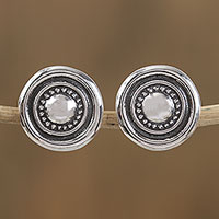 Sterling silver stud earrings, 'Olé' - Handcrafted Sterling Silver Sombrero Motif Stud Earrings