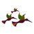 Tin wall art, 'Hummingbird Family in Fuchsia' (set of 3) - Tin Hummingbird Wall Art in Fuchsia from Mexico (Set of 3) (image 2b) thumbail