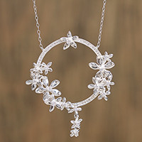 Sterling silver pendant necklace,