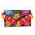Cotton clutch, 'Vivid Flowers' - Multicolored Embroidered Floral Cotton Clutch from Mexico thumbail