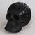 Ceramic figurine, 'A Combination of Love' - Floral Pattern Barro Negro Ceramic Skull Figurine thumbail