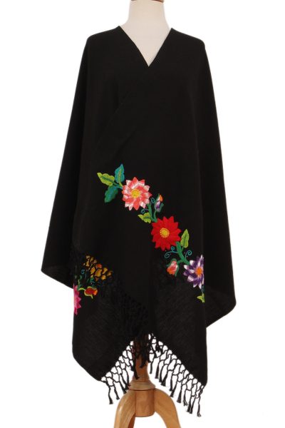 Cotton shawl, Blossom Promenade