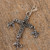 Sterling silver pendant, 'Musical Angels' - Music-Themed Sterling Silver Cross Pendant from Mexico thumbail