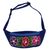 Cotton waist bag, 'Garden on the Go' - Handwoven Blue with Pink Floral Motif Cotton Belt Bag (image 2a) thumbail