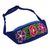 Cotton waist bag, 'Garden on the Go' - Handwoven Blue with Pink Floral Motif Cotton Belt Bag (image 2b) thumbail
