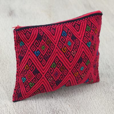 Cotton cosmetic bag, Cherry Geometry