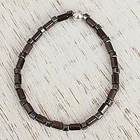 Hematite beaded stretch anklet,