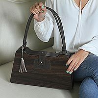 Wood handbag,
