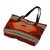 Leather accented wool tote, 'Greca Tradition' - Greca Motif Leather Accented Wool Tote from Mexico (image 2b) thumbail