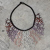 Glass beaded waterfall necklace,