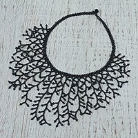 Glass beaded waterfall necklace,