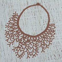 Glass beaded waterfall necklace,