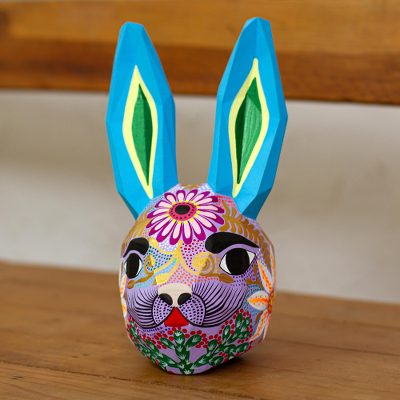 Hand-painted wall sculpture, Natural Rabbit
