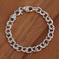 Sterling silver link bracelet,