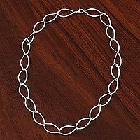 Sterling silver link necklace,