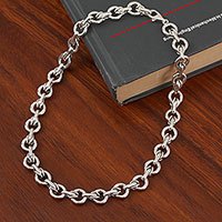 Sterling silver link necklace,