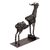 Upcycled metal tealight candle holder, 'Deer Rib' - Upcycled Metal Auto Part Deer Candle Holder from Mexico (image 2c) thumbail