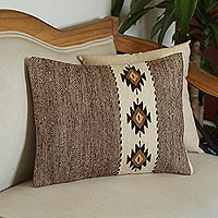 Zapotec wool cushion cover, Mahogany Culture