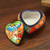 Ceramic decorative box, 'Floral Heart' - Heart-Shaped Talavera-Style Ceramic Decorative Box (image 2b) thumbail