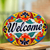 Ceramic wall sign, 'Talavera Welcome' - Floral Talavera-Style Ceramic Welcome Wall Sign from Mexico (image 2) thumbail