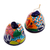 Ceramic ornaments, 'Talavera Bells' (pair) - Bell-Shaped Talavera-Style Ceramic Ornaments (Pair) thumbail