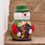 Ceramic candle holder, 'Festive Snowman' - Talavera-Style Ceramic Snowman Candle Holder from Mexico (image 2b) thumbail