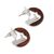 Sterling silver and wood drop earrings, 'Circular Mythology' - Modern Sterling Silver and Bocote Wood Drop Earrings (image 2a) thumbail