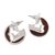 Sterling silver and wood drop earrings, 'Circular Mythology' - Modern Sterling Silver and Bocote Wood Drop Earrings (image 2b) thumbail
