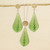 Sterling silver and glass jewelry set, 'Chromatic Beauty in Green' - Glass and Sterling Silver Jewelry Set in Green from Mexico thumbail