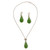 Sterling silver and glass jewelry set, 'Chromatic Beauty in Green' - Glass and Sterling Silver Jewelry Set in Green from Mexico (image 2a) thumbail