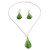 Sterling silver and glass jewelry set, 'Chromatic Beauty in Green' - Glass and Sterling Silver Jewelry Set in Green from Mexico (image 2b) thumbail