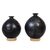Ceramic decorative vases, 'Creole Design' (pair) - 2 Barro Negro Ceramic Decorative Vases Crafted in Mexico (image 2a) thumbail