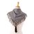 Cotton scarf, 'Stunning Duality' - Black and White Square Cotton Wrap Scarf from Mexico (image 2a) thumbail