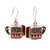 Silver and ceramic dangle earrings, 'Paquime Tradition' - Hand-Painted Cultural Silver and Ceramic Dangle Earrings (image 2a) thumbail
