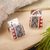 Silver and ceramic cufflinks, 'Paquime Tradition' - Hand-Painted Cultural Silver and Ceramic Cufflinks thumbail