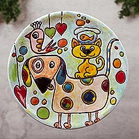 Ceramic wall art, 'Menagerie' - Animal-Themed Ceramic Wall Art from Mexico